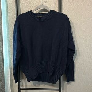 Quince Organic Cotton Boyfriend Sweater in navy